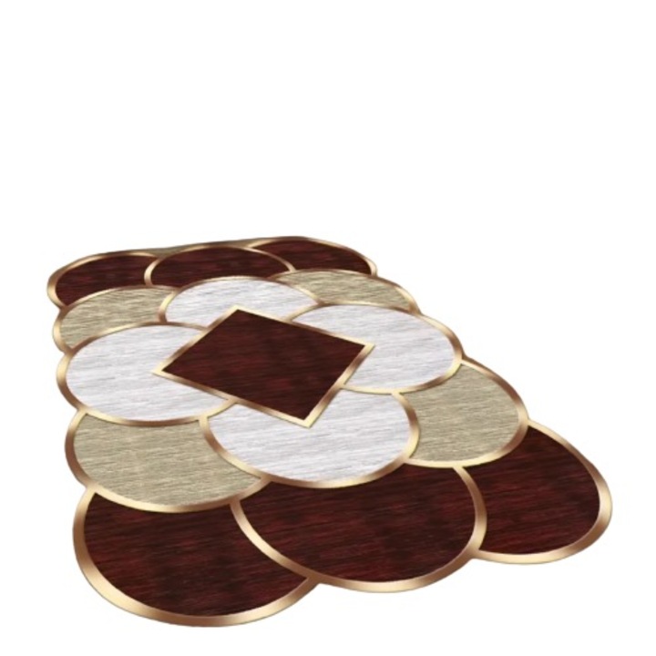 Covor cu forma neregulata, Roneberg, Elegant, Geometric, 140x200 cm, Brun