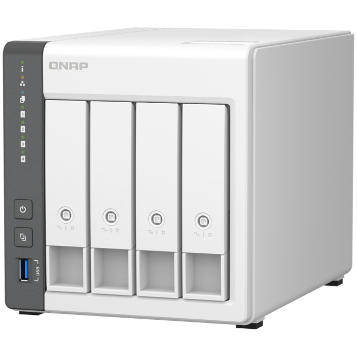 Network Attached Storage Qnap TS-433 с процесор ARM 4-core Cortex-A55 2GHz, 4-Bay, 4GB DDR4, Port 2.5GbE