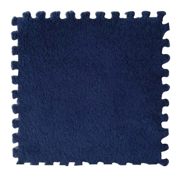 Дунапренено килимче от 5 части Dollcini, плюшена подложка за игра от мека пяна, пухкав килим, квадратна плюшена плочка пъзел, подложка за катерене в спалнята, 432092_new01, тъмно синьо