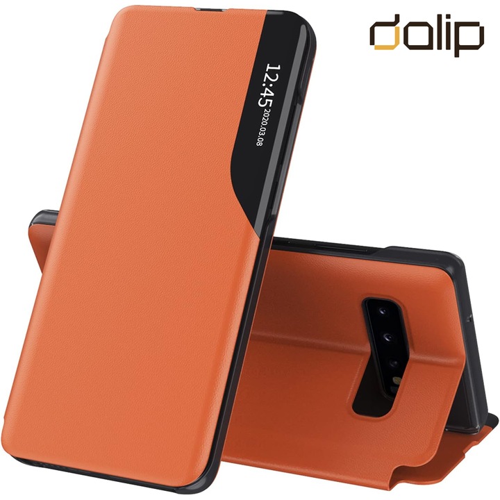 Dalip Smart Fold Case, за Samsung Galaxy Note 10 Plus 4G / Note 10 Plus 5G, Premium TPU, оранжев