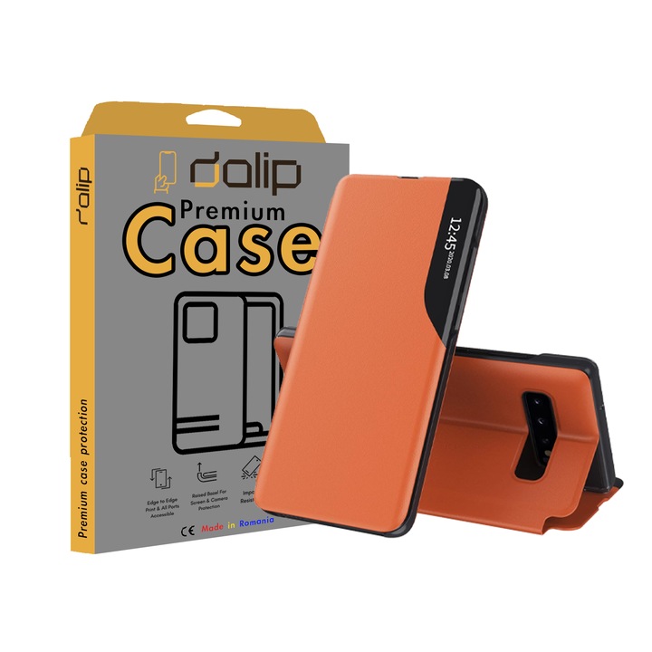 Dalip Smart Fold Case, за Samsung Galaxy A51 5G, Premium TPU, оранжев