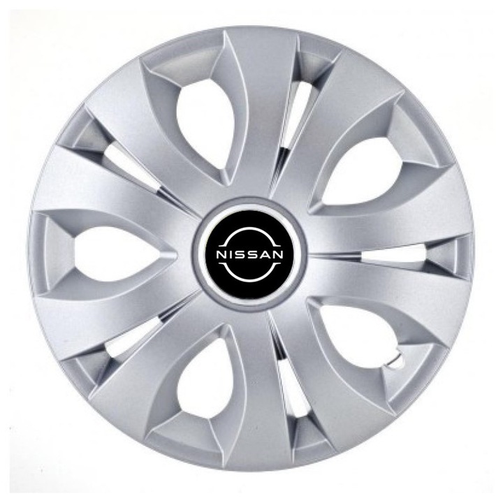 Set 4 Capace Roti CREATIVE REY® potrivite jantelor de 15 inch, pentru Nissan Nou, model Top Gray