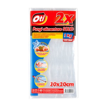 Pungi alimentare OTI Solid 010953 transparente, 1 kg, 30 x 20 cm Pungi alimentare OTI Solid 010953 transparente, 1 kg, 30 x 20 cm