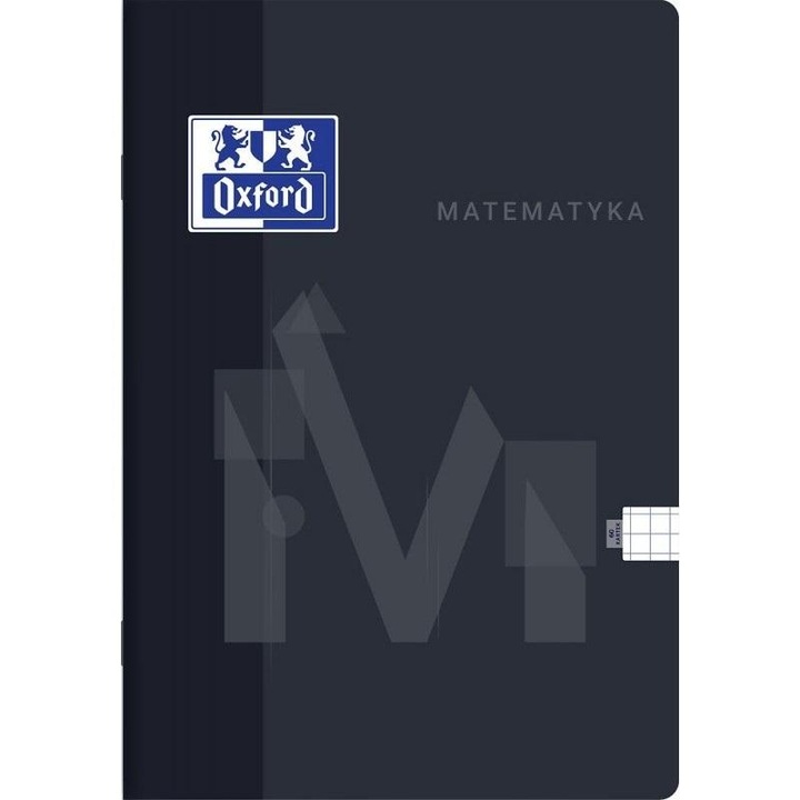Set 5 caiete A4, Oxford, Matematica, 60 file caroiate, culori asortate