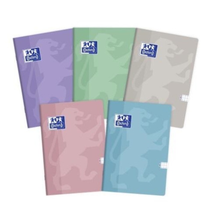 5 db-os jegyzetfüzet készlet A5, Oxford, Matematika, 60 lap, Többszínű