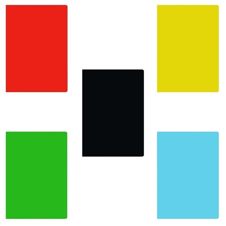 10 darab A6-os füzet szett, Narcissus, kockás, Polipropilén borító, Többszínű