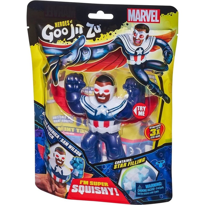 Статуетка, Goo Jit Zu, модел Marvel, Sam Wilson, +4 години, многоцветна