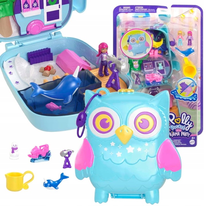 Papusa + accesorii Polly Pocket, Mattel, Plastic, Multicolor