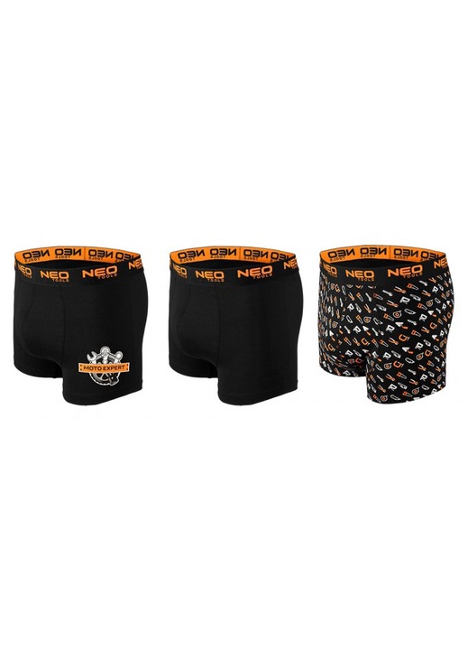 Комплект от 3 чифта мъжки боксерки, Neo Tools, Памук/Еластан, Многоцветен