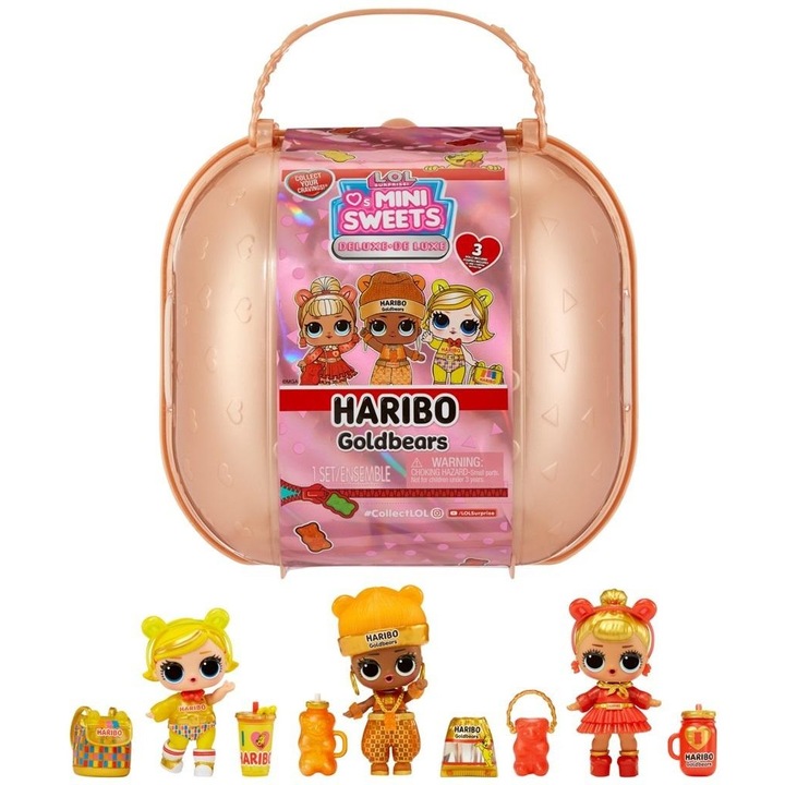 Set 3 papusi, Haribo, Model LOL Surprise Loves Mini Sweets X HARIBO, Multicolor