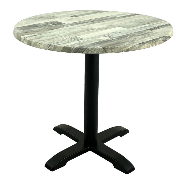 Masa rotunda cafenea D80xh74cm Raki White Block, blat werzalit si baza metalica