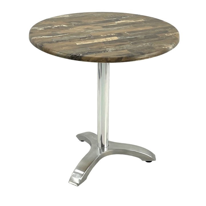 Masa rotunda bistro D70xh74cm, Raki Maracaibo, blat werzalit si picior aluminiu