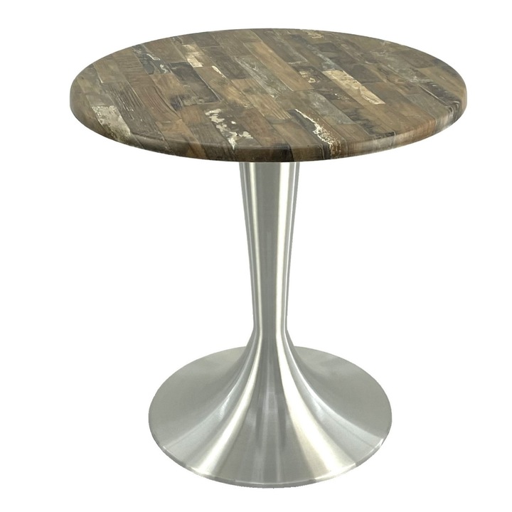 Masa rotunda bistro D70xh74cm, Raki Maracaibo, blat werzalit si baza alumini
