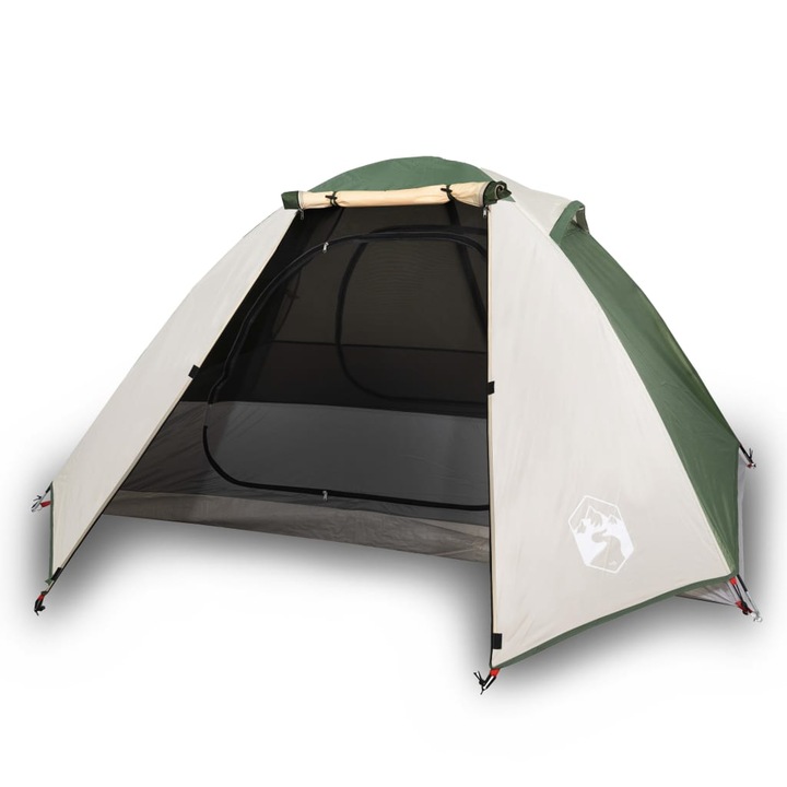 Cort de camping cupola pentru 2 persoane vidaXL, verde, impermeabil 2.75 kg