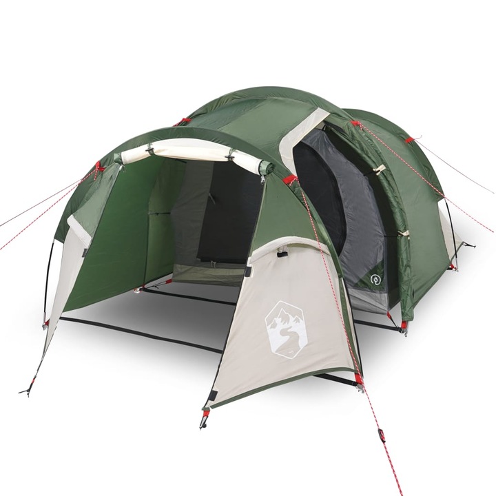 Cort de camping pentru 2 persoane vidaXL, verde, impermeabil 3.1 kg