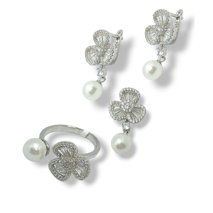 Set Mireasa cu Perla din Argint 925