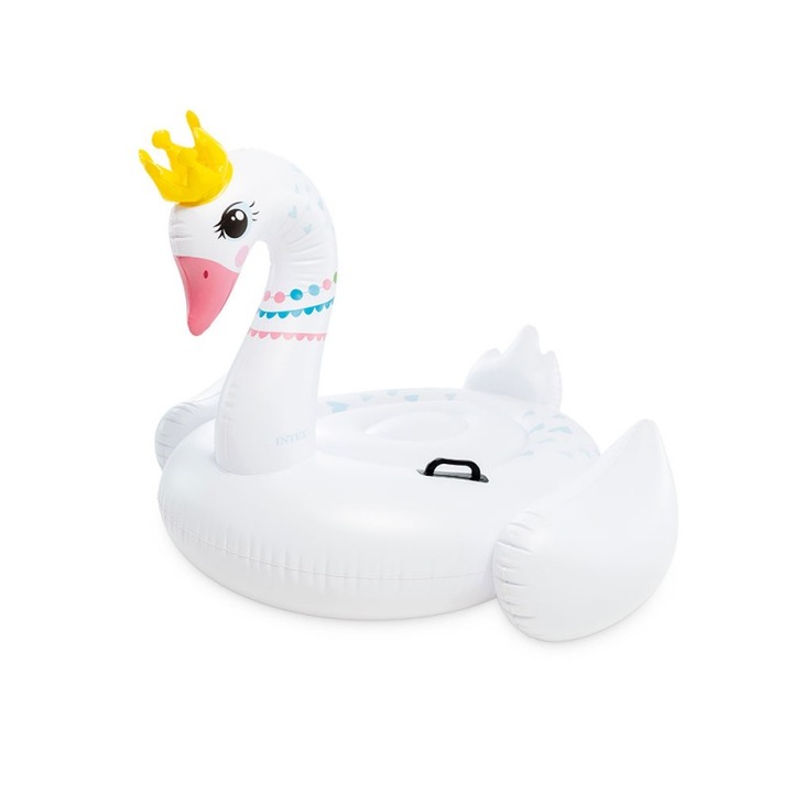 Saltea gonflabila Intex - Majestic Swan Ride-On, 142 x 137 x 99 cm