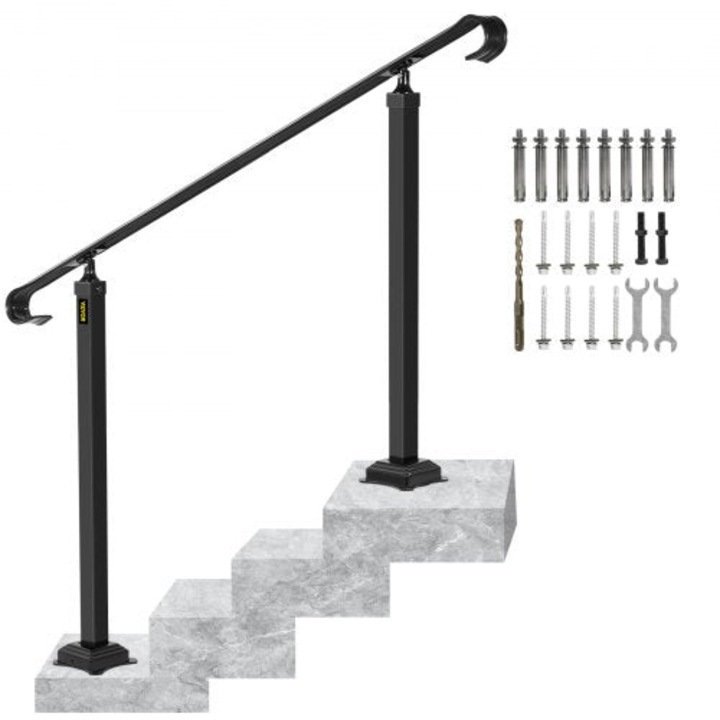 Balustrada din fier forjat, negru mat, inaltime 96 cm