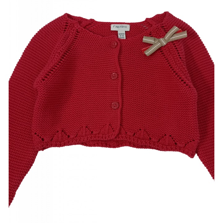 Cardigan fete, OVS, model tricotat, funda cusuta, Bumbac, 12-18 luni Fucsia 80 CM
