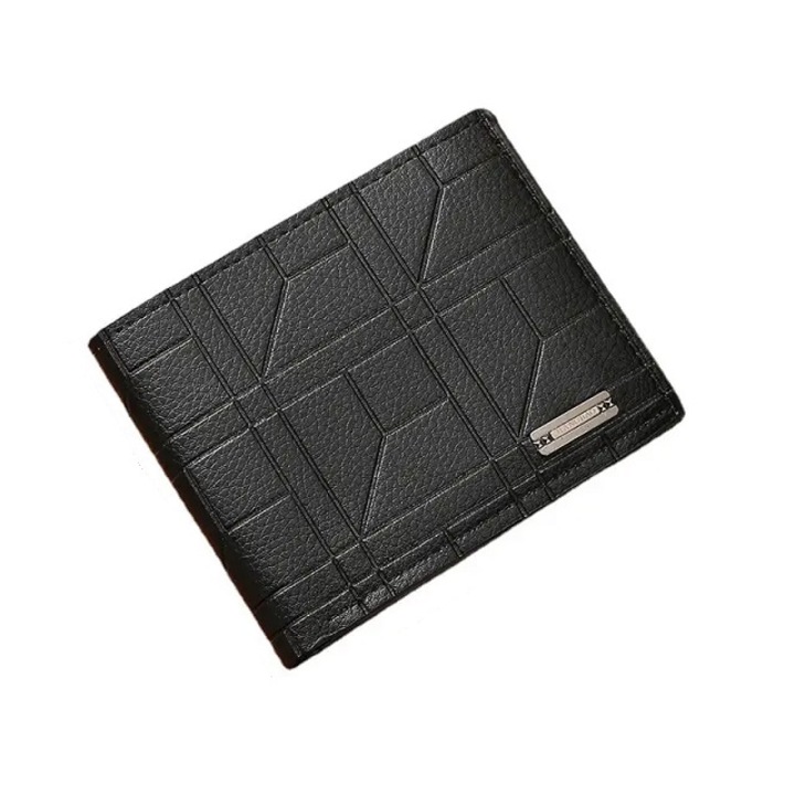 Portofel pentru barbati, negru, cu model