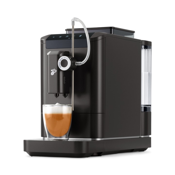 Espressor automat Tchibo Esperto 2 Milk 398130, 1250 W, 3 nivele de intensitate a cafelei, functie Doppio, 19 bar, rezervor apa 1.4 l, Negru