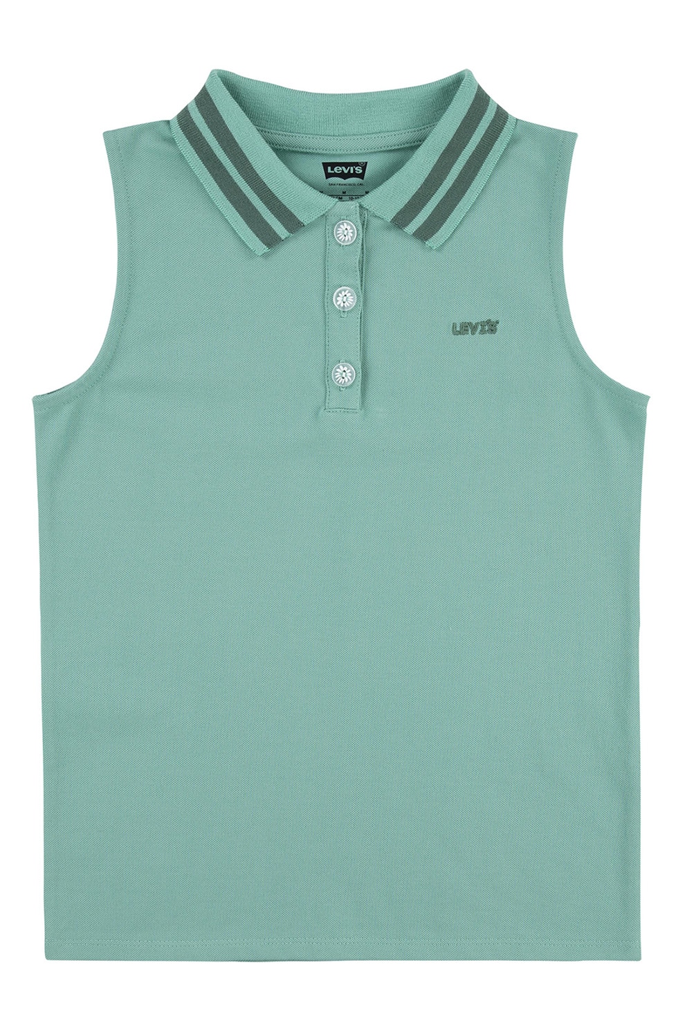 Levi's, Top polo din amestec de bumbac organic, Verde menta, 140 CM