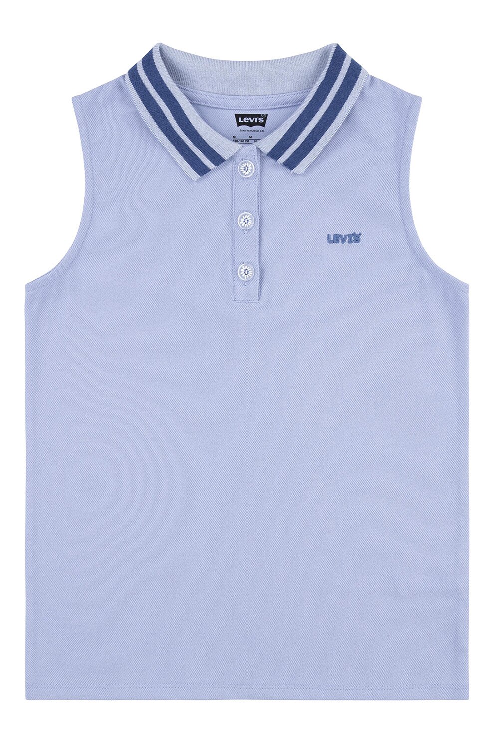 Levi's, Top polo cu fenta cu nasturi, Lavander Blue, 116 CM