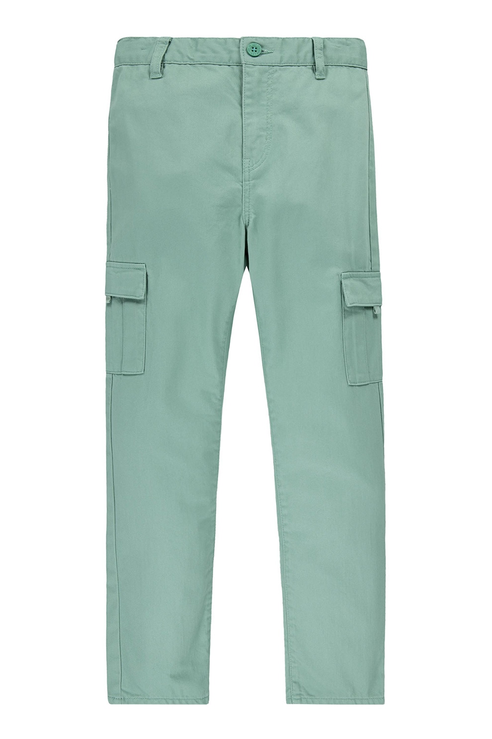 Levi's, Pantaloni cargo de bumbac cu talie inalta, Verde persan, 164 CM