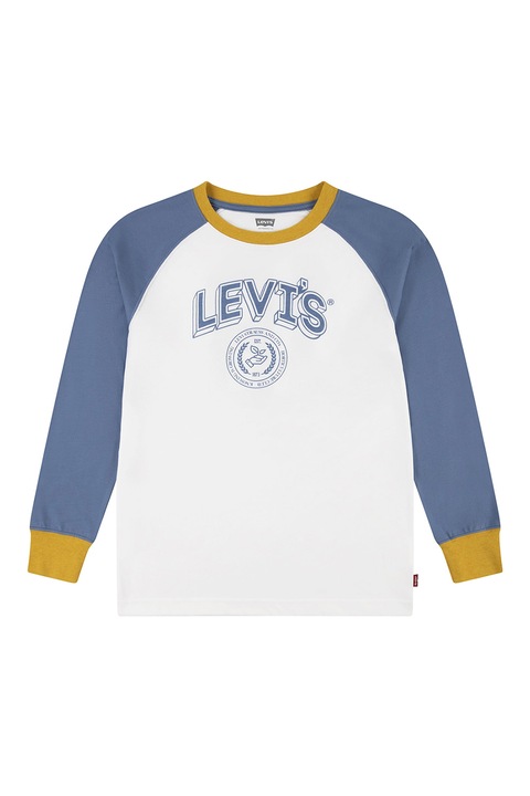 Levi's, Hosszú ujjú pulóver logóval, Fehér/Púderkék