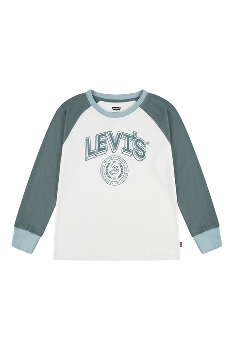 Levi's, Hosszú ujjú pulóver logóval, Fehér/Páfrányzöld