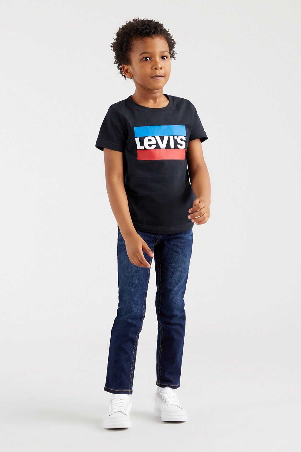 Levi's, Tricou cu imprimeu logo, Rosu, Negru, Albastru, 92 CM