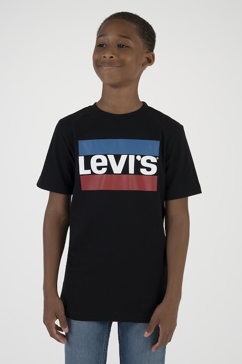 Levi's, Tricou cu imprimeu logo, Rosu/Albastru/Negru