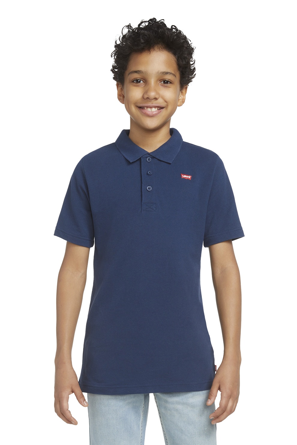 Levi's, Tricou polo din bumbac pique, Bleumarin, 140 CM