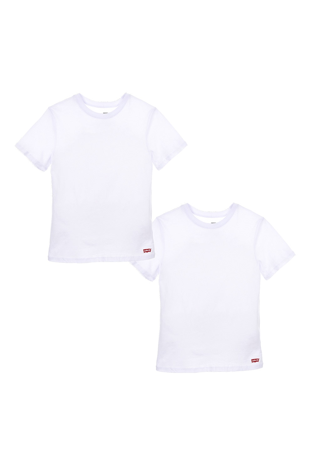 Levi's, Set de tricouri cu decolteu la baza gatului - 2 piese, Alb, 132-147 CM