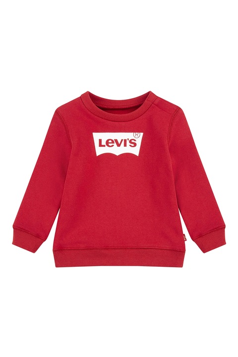 Levi's, Kerek nyakú logómintás pulóver, Piros/Fehér
