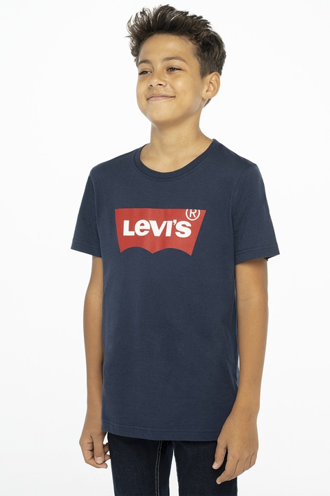 Levi's, Tricou cu imprimeu logo, Rosu/Bleumarin