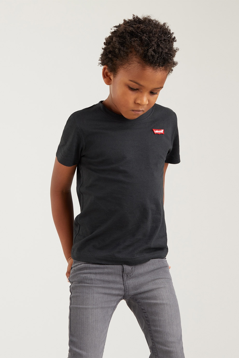 Levi's, Tricou cu decolteu la baza gatului Batwing, Negru, 128 CM