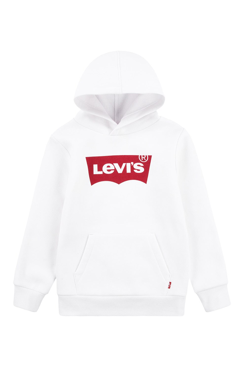 Levi's, Hanorac cu imprimeu logo si buzunar kangaroo, Rosu, Alb