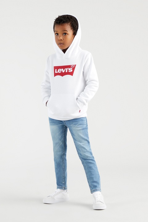 Levi's, Kapucnis pulóver logómintával, Piros/Fehér