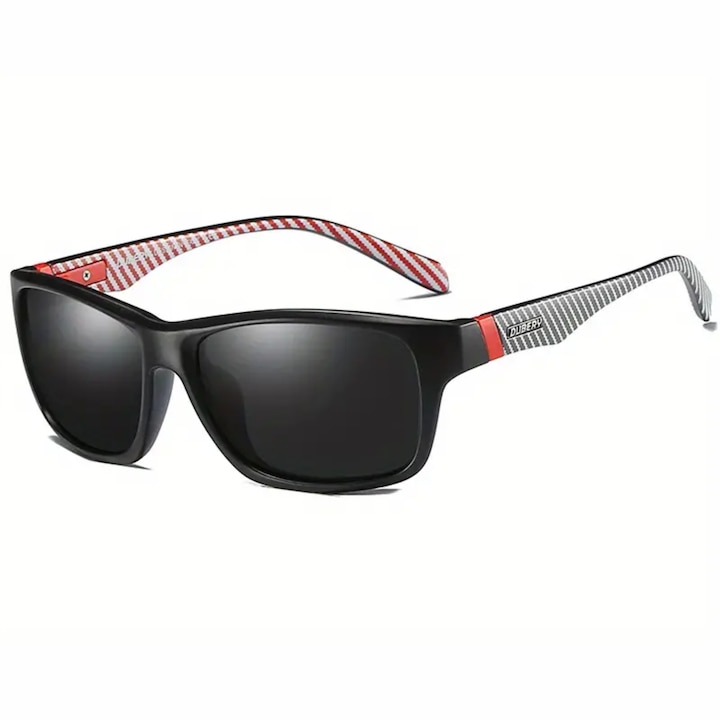Слънчеви очила Dubery Polarized, 400 UV, черно с червено