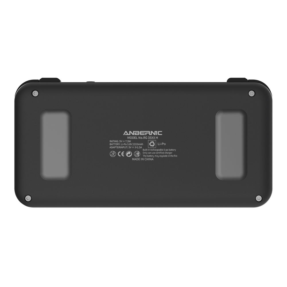 Consola portabila retro ANBERNIC RG35XX H cu jocuri, quad core Cortex-A53 1.5GHz, 1GB LPDDR4, IPS LCD 3.5" 640x480, 3300 mAh, WiFi 5, Bluetooth 4.2, negru