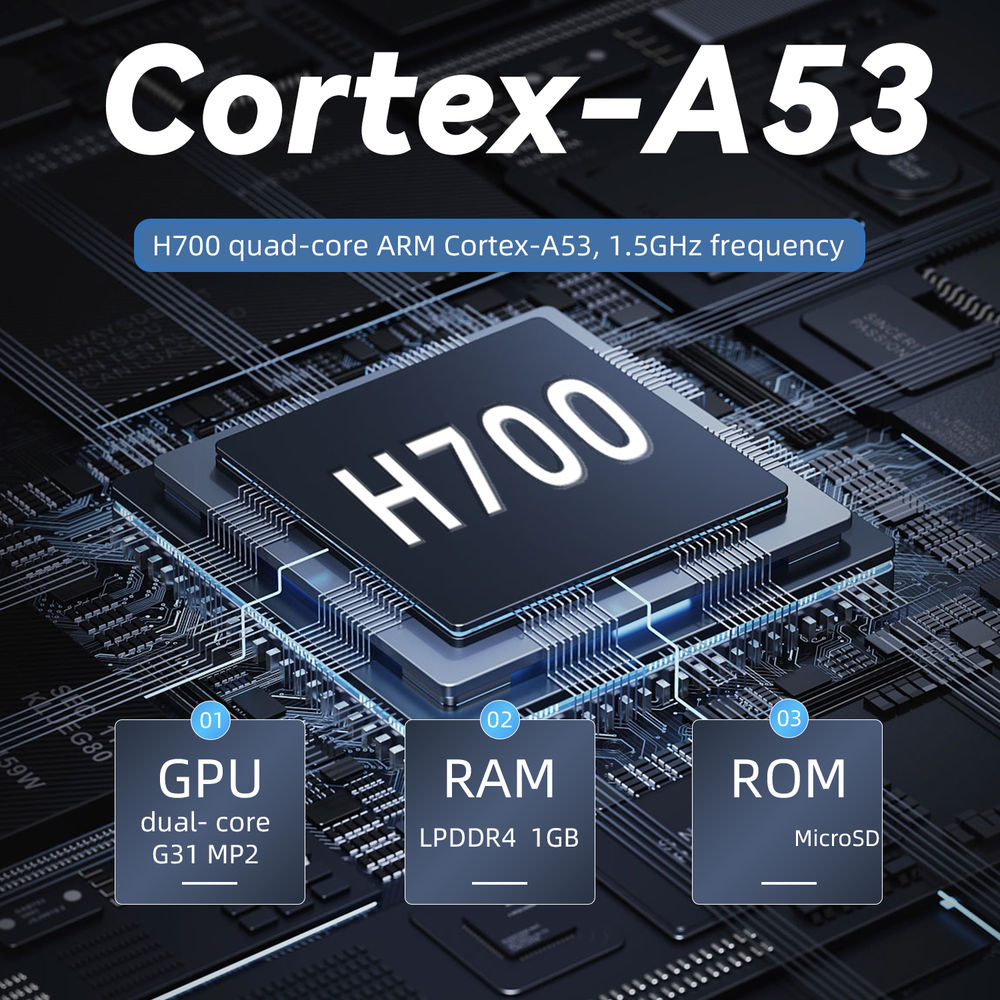 Consola retro ANBERNIC RG35XX H 64GB cu jocuri, stock OS, quad core 1.5GHz, 1GB LPDDR4, IPS LCD 3.5" 640x480, 3300 mAh, WiFi 5, Bluetooth 4.2, portabila, mov transparent