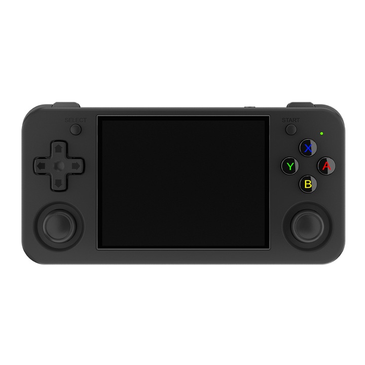 Ретро конзола ANBERNIC RG35XX H с игри, 4 ядра Cortex-A53 1.5GHz, GPU Mali-G31 MP2 650MHz, 1GB LPDDR4, IPS LCD 3.5" 640x480 4:3, 3300 mAh, WiFi 5, Bluetooth 4.2, черна, преносима