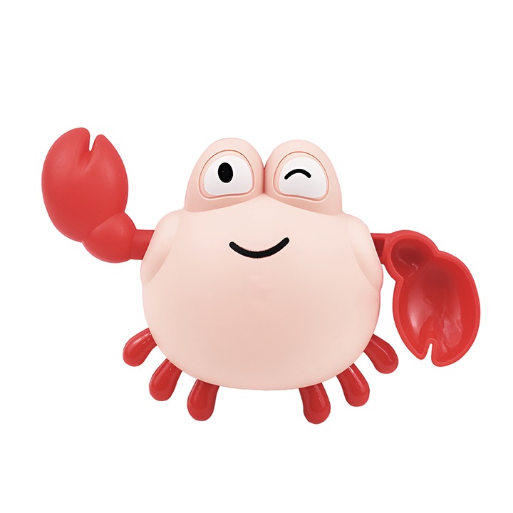 Teno Gyermek fürdőjáték, úszó rák, interaktív, elem nélkül, kulcsmechanizmus, 9 x 12 cm, bézs/piros