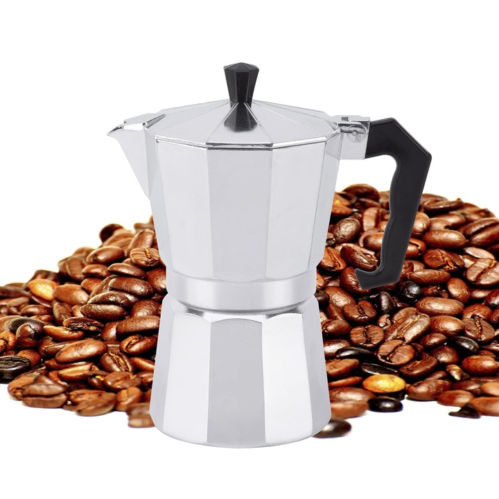 Ibric Cafea, Ibric Pentru Cafea Espresso, Aluminiu, 300Ml, Negru