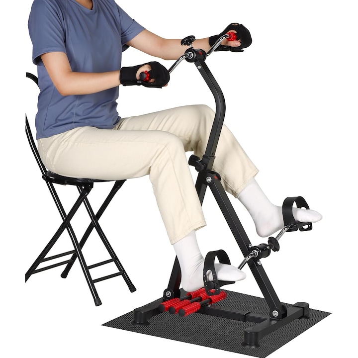 Bicicleta recuperare 2 in 1, pentru maini si picioare, reglabila, rezistenta ajustabila