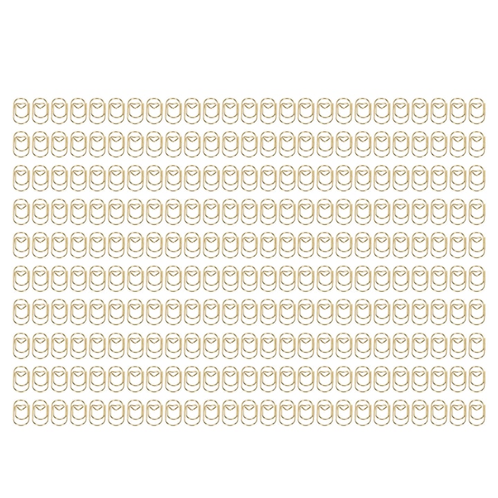 Комплект 250 кламери, метал, сърце, златни