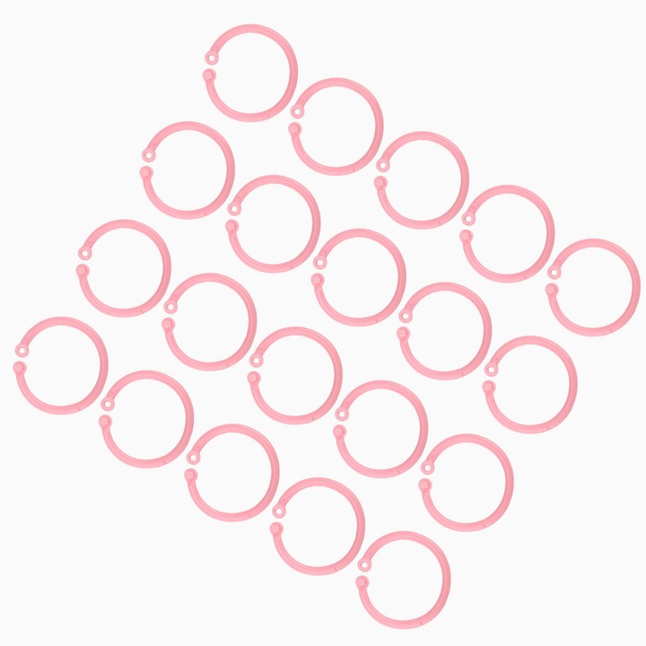 Set 20 inele legare, 30mm, plastic, flexibil, pentru organizare documente