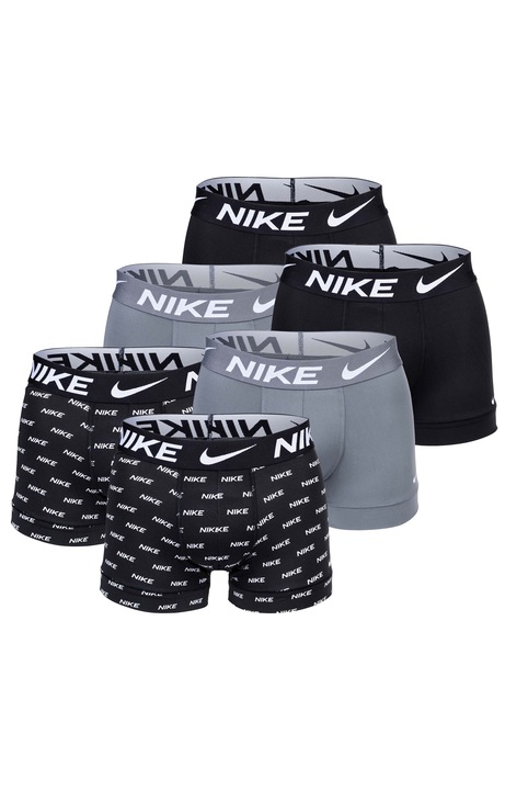 Nike, Set de boxeri cu Dri Fit - 6 perechi, Negru/Gri
