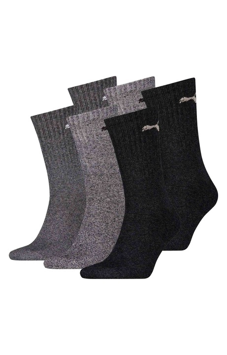 Puma, Унисекс дълги чорапи - 6 чифта, Светло сив/Tъмносив